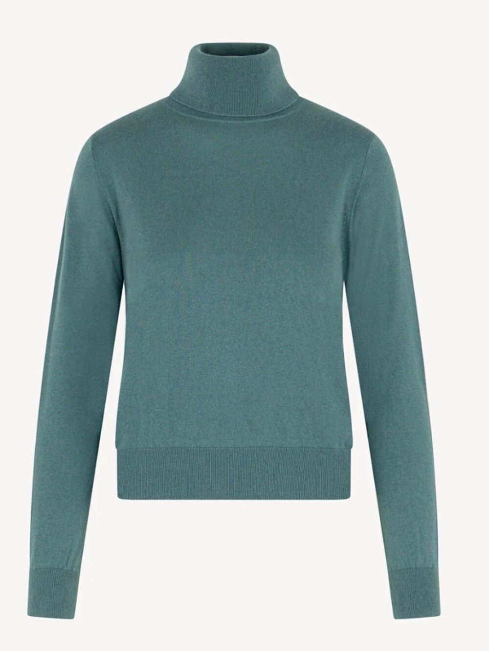 Ann Taylor LOFT XS Teal Silk Extrafine Turtle Neck Essential Sweater Turquoise